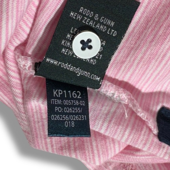 Rodd & Gunn Pink Navy Mens Large Short Sleeve Polo Shirt Sports Fit 100% Cotton - Picture 6 of 7